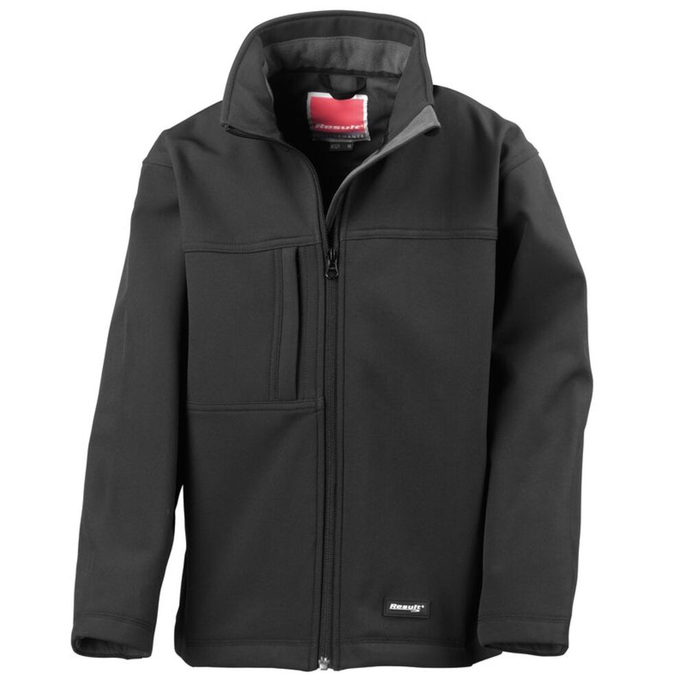 Result Childrens Unisex Waterproof Classic Softshell 3 Layer Jacket / Black